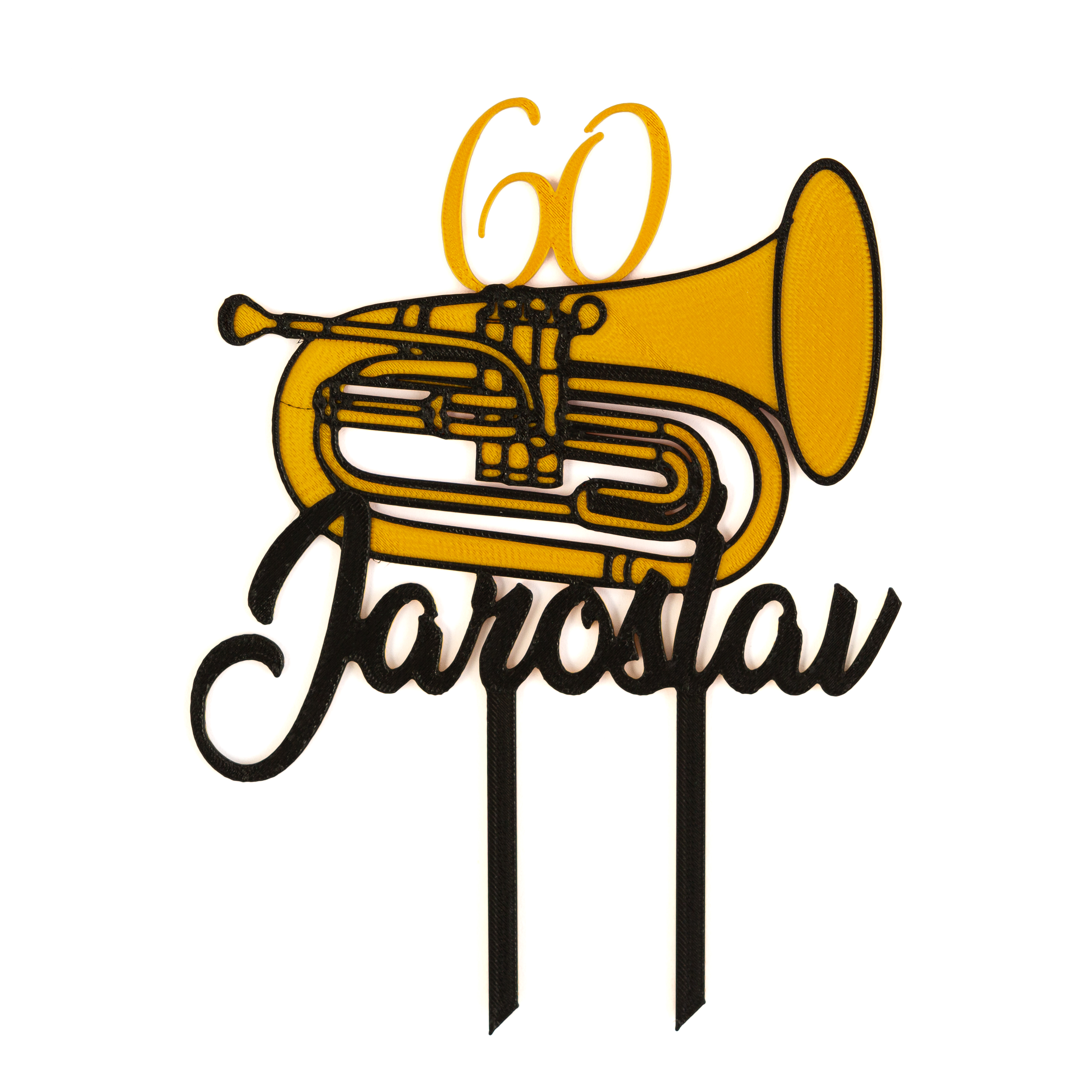 Zápich trumpeta s menom a vekom