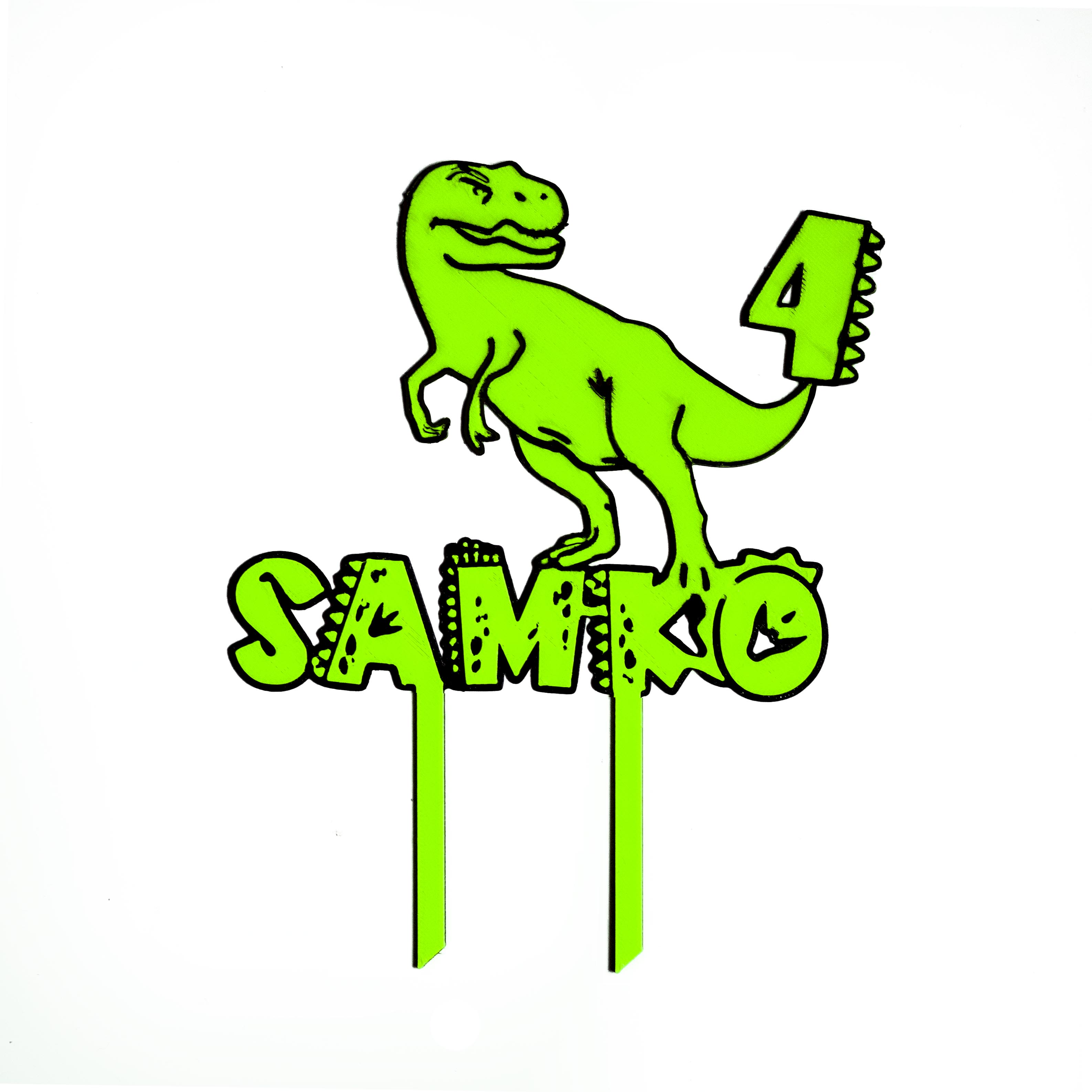 Zápich dinosaurus s menom a vekom