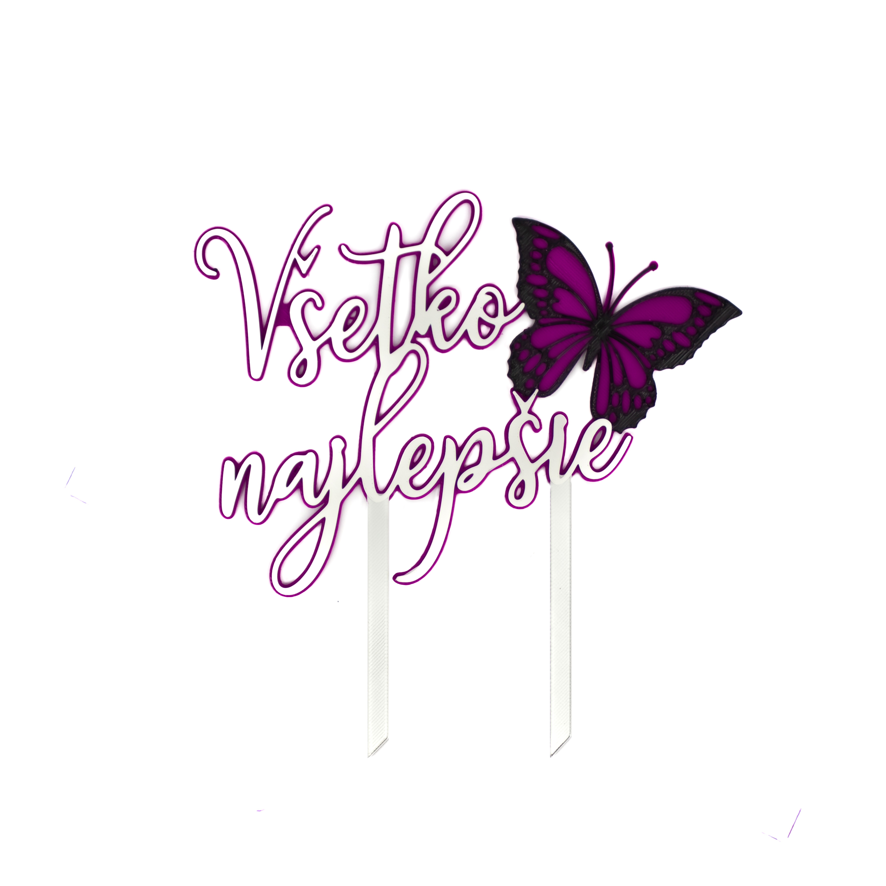 Zápich Všetko najlepšie s motýľom