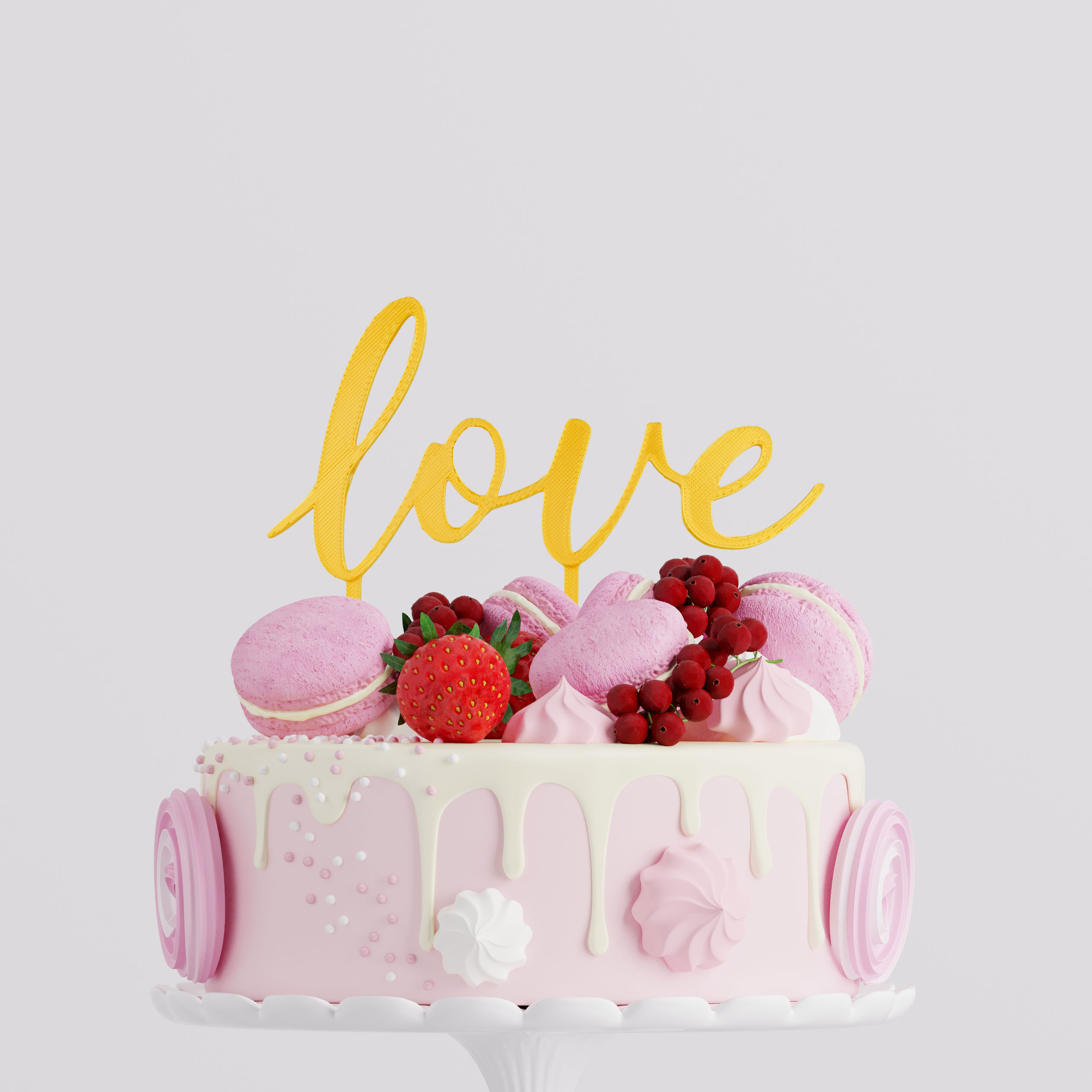 Zápich na tortu s nápisom love