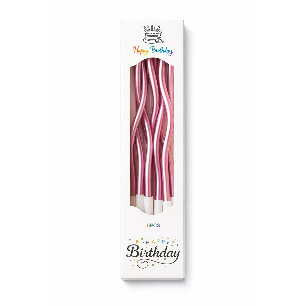Sviečky na tortu špirálové rose gold
