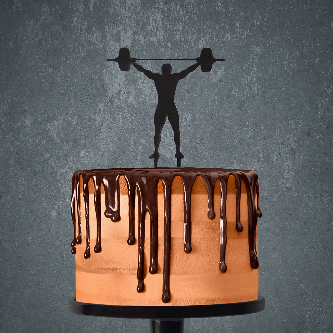 Zápich na tortu silueta kulturistu