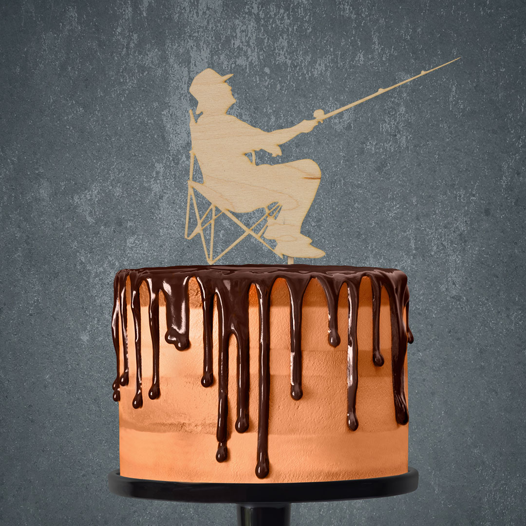 Drevený zápich – silueta rybára