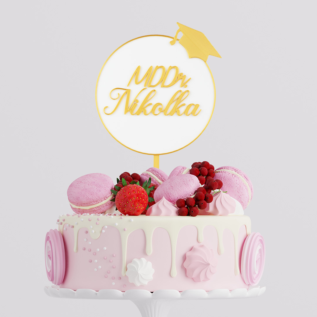 Zápich na promócie - kruh s menom