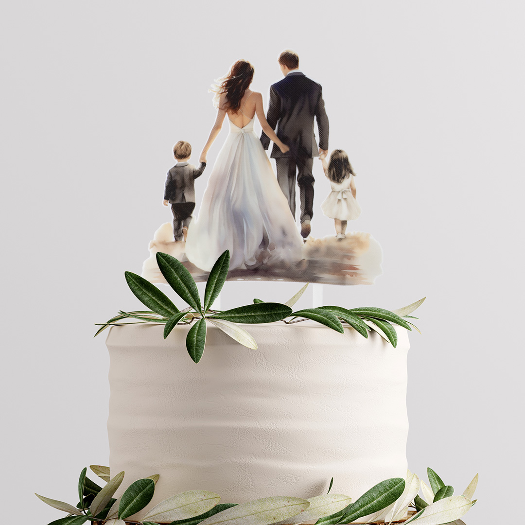 Obrázkový svadobný zápich s detičkami