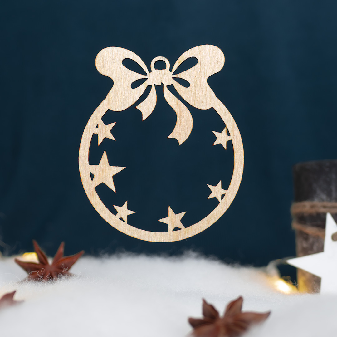 Drevená vianočná ozdoba s hviezdičkami - 3ks