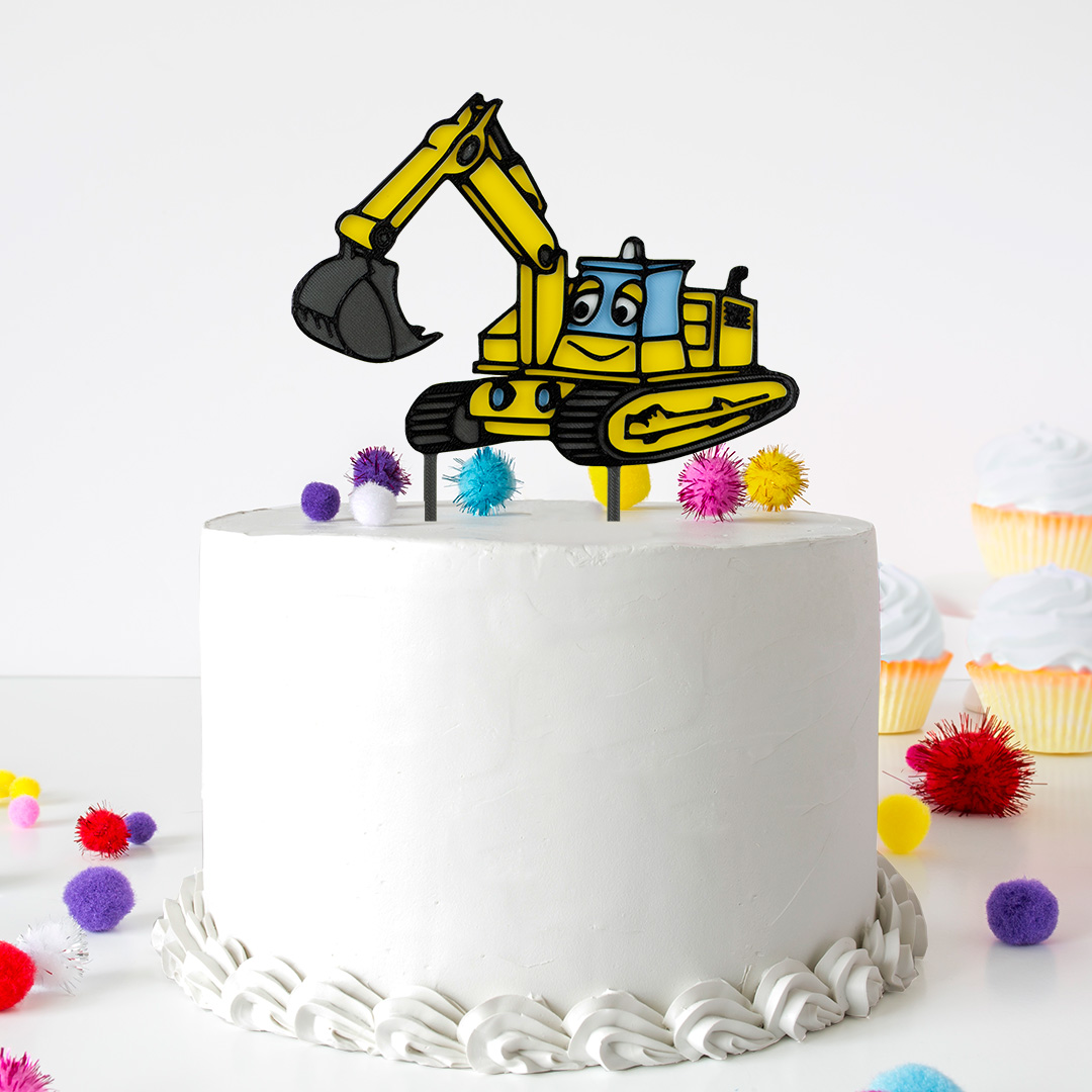 Zápich na tortu veselý detský bager