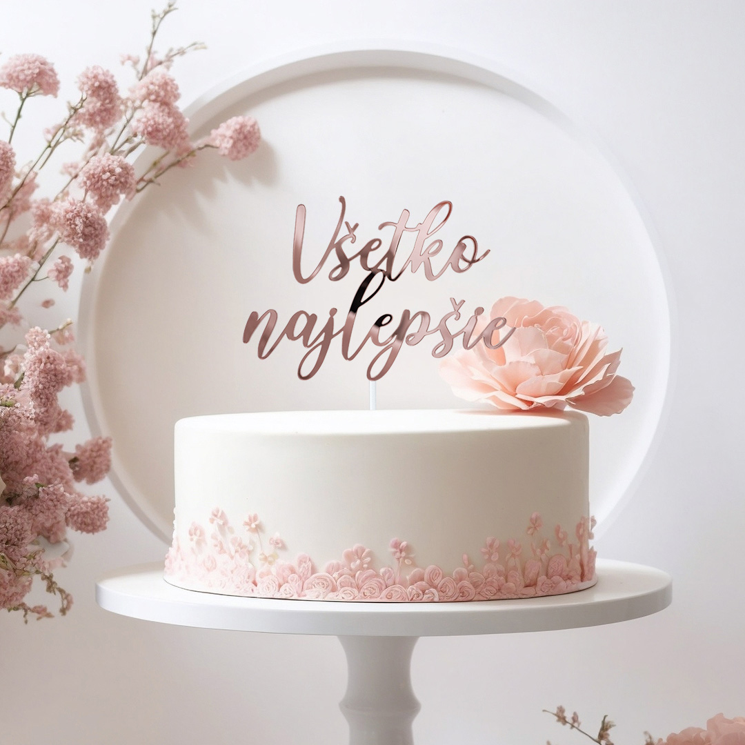 Zrkadlový zápich - nápis Všetko najlepšie štýl 2