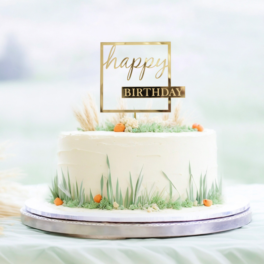 Zrkadlový zápich - nápis Happy Birthday