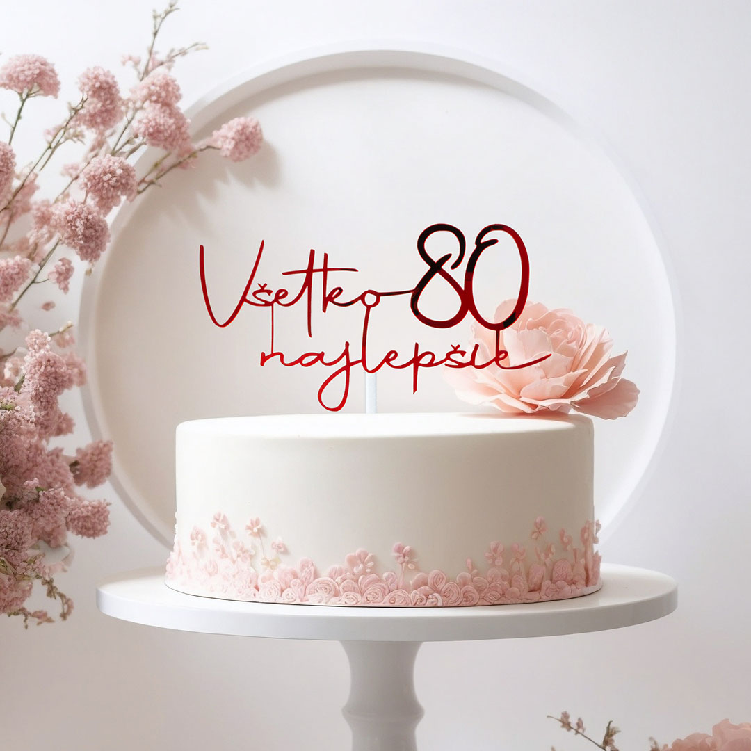 Zrkadlový zápich - nápis Všetko najlepšie štýl 6