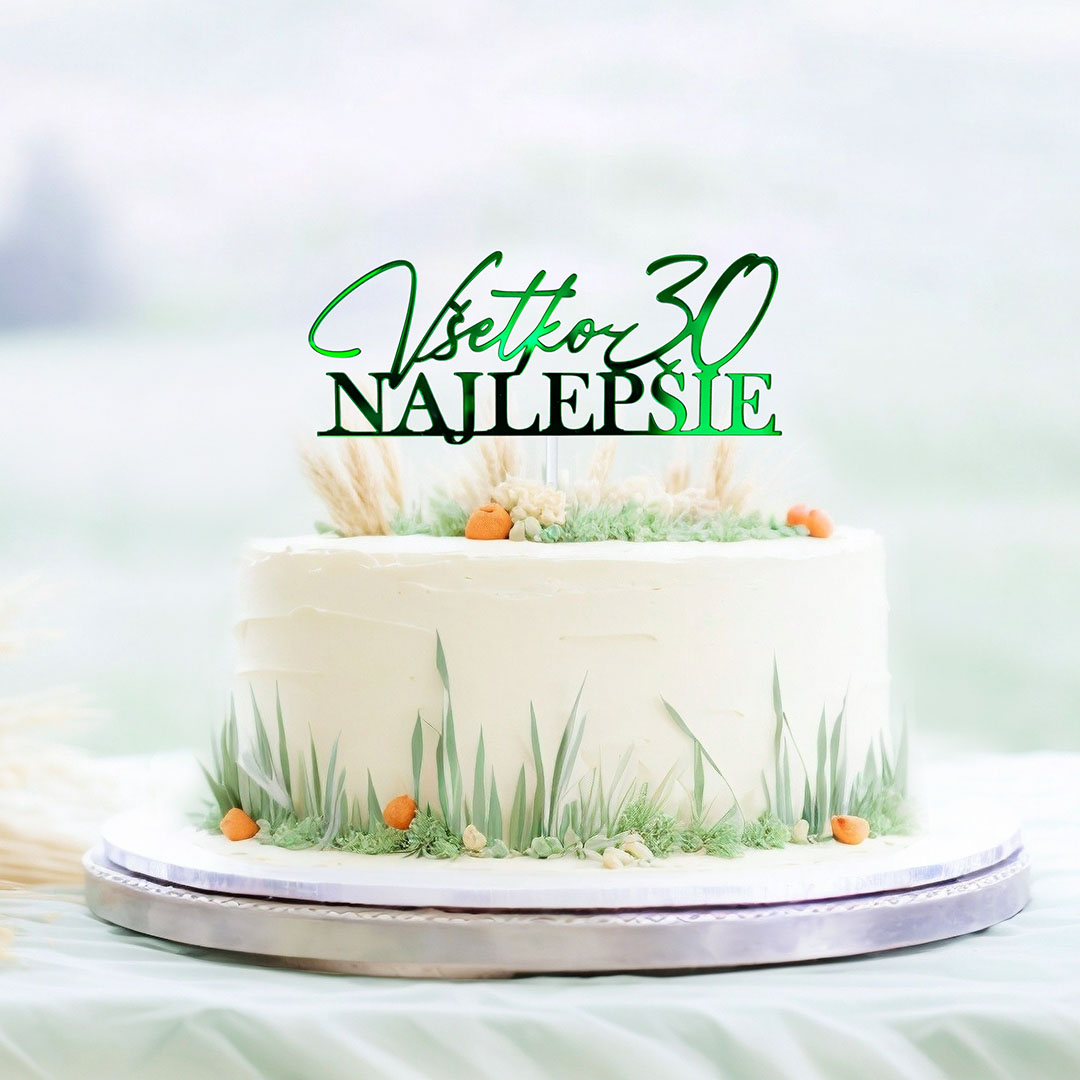 Zrkadlový zápich - nápis Všetko najlepšie štýl 7