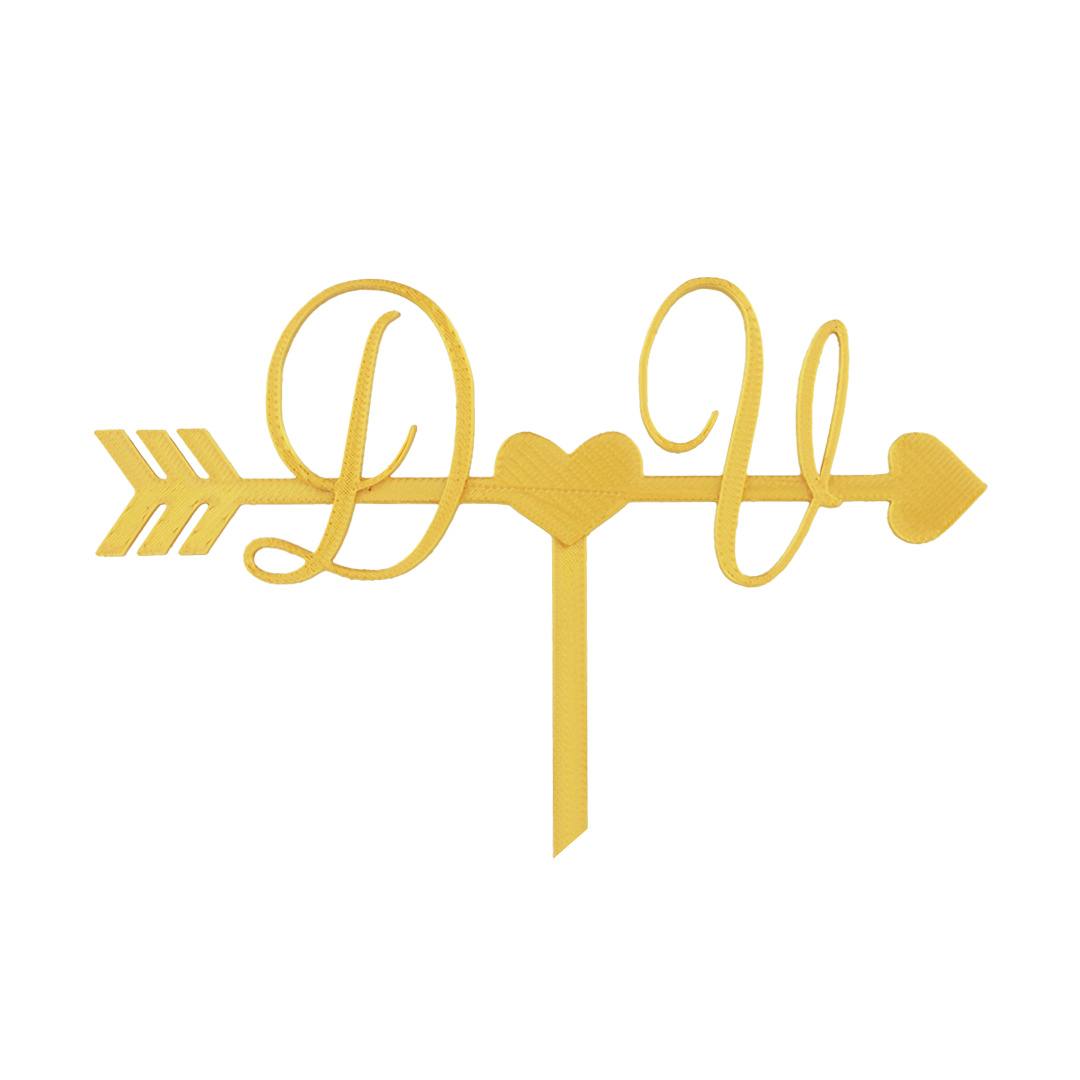 Svadobný zápich šíp s iniciálmi