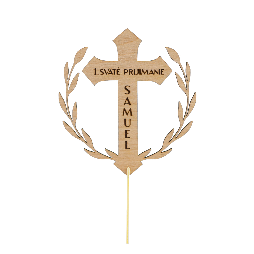 Drevený zápich 1. sv. prijímanie s menom