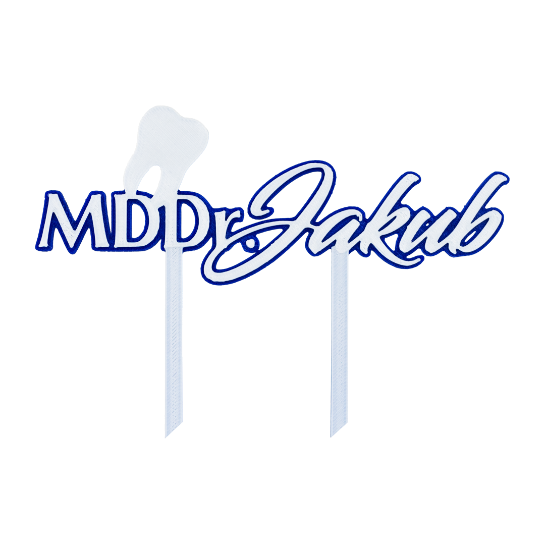 Promočný zápich na tortu s menom - MDDr.