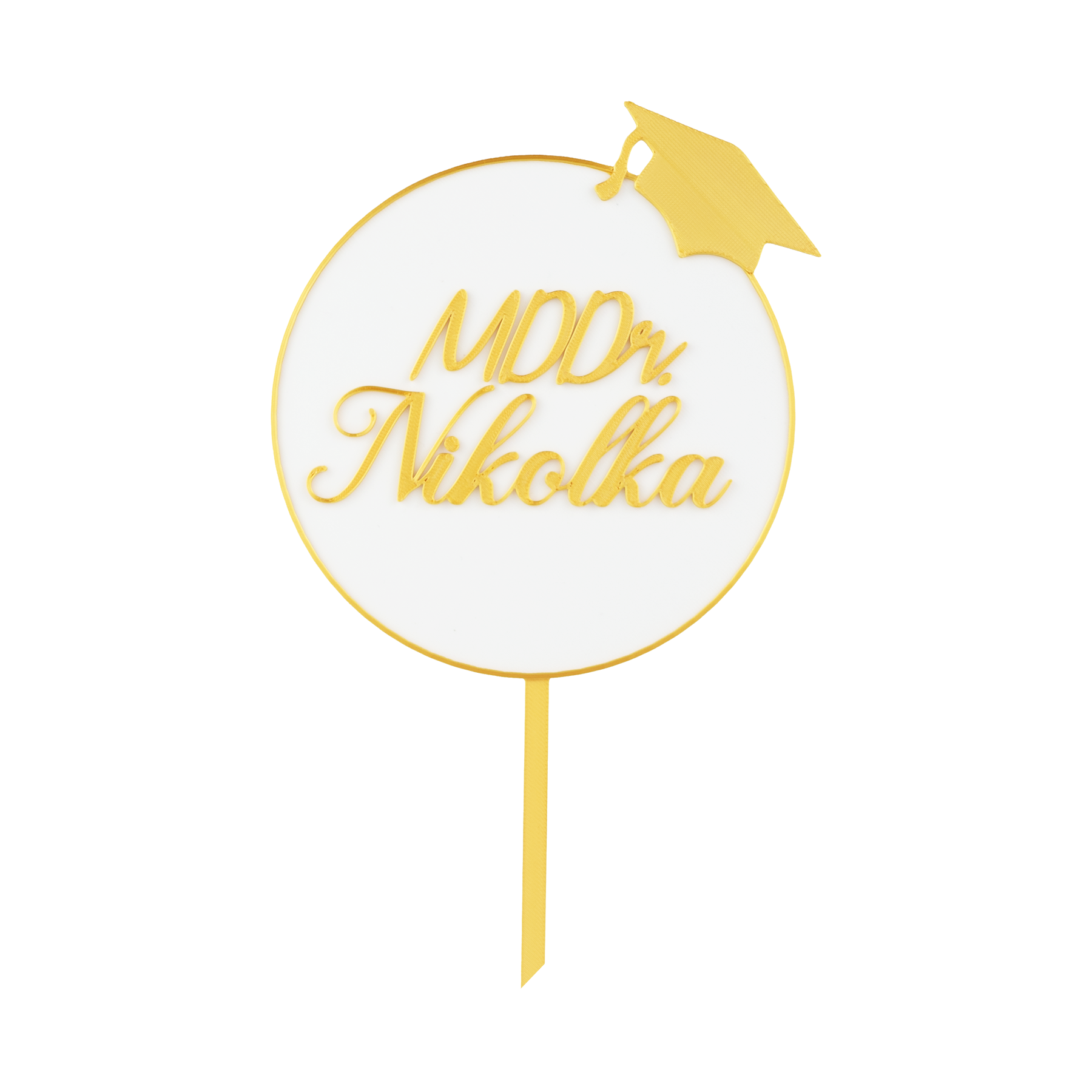 Zápich na promócie - kruh s menom