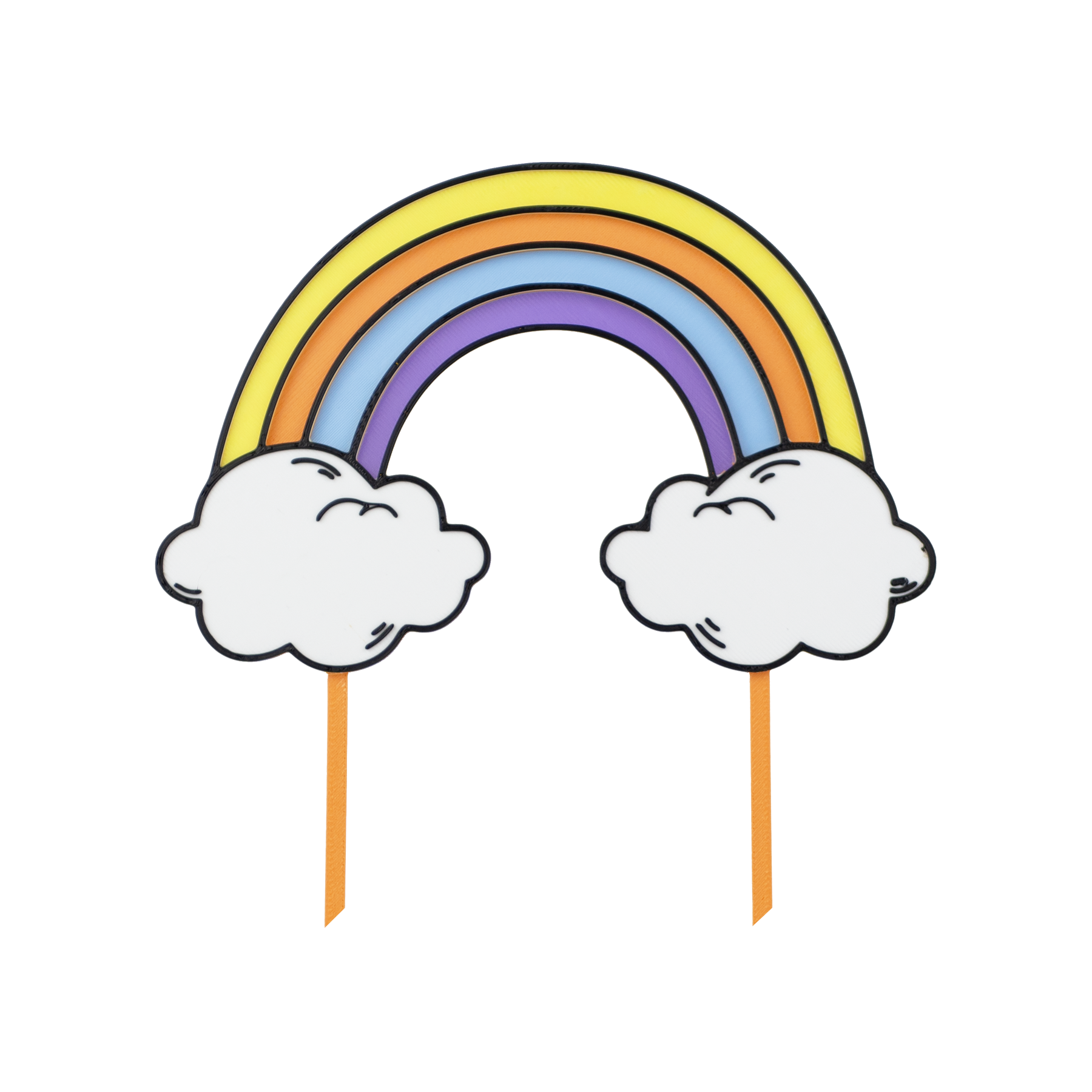 Zápich na tortu dúha s obláčikmi