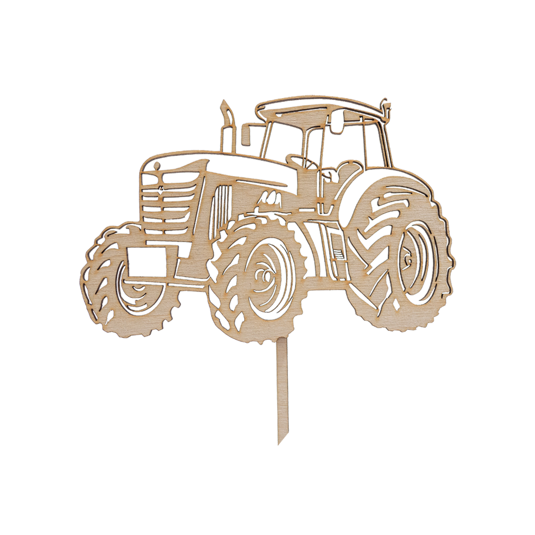Drevený zápich silueta traktora