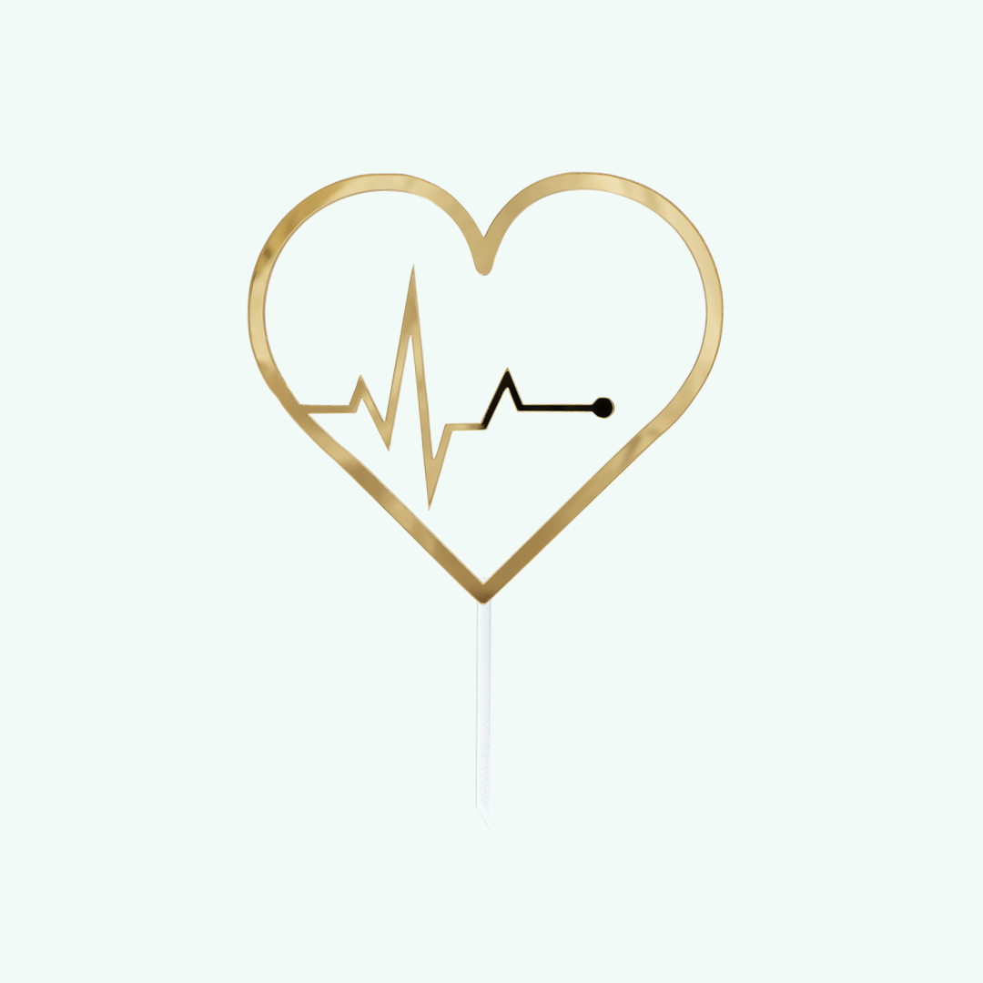 Zrkadlový zápich - srdce s EKG