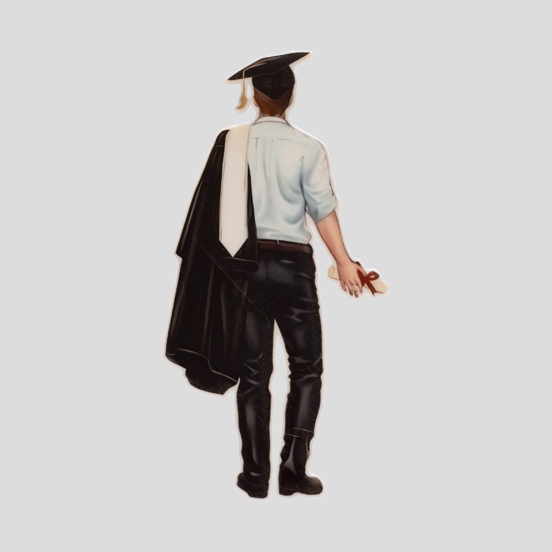 Obrázkový zápich na promócie - absolvent