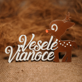 Vianočný nápis so sobíkom